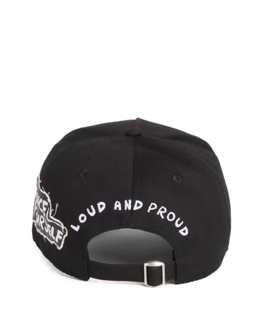DSquared² Black Dsquared Slogan-Print Baseball Cap for men