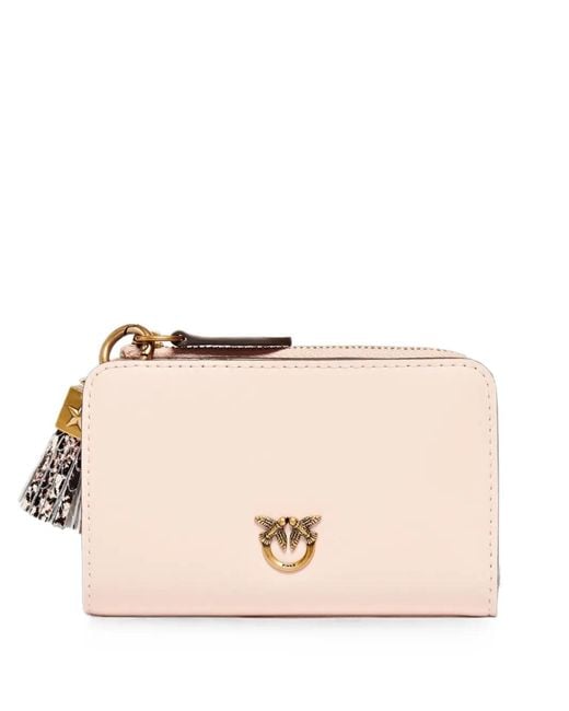 Pinko Natural Love Birds Leather Wallet