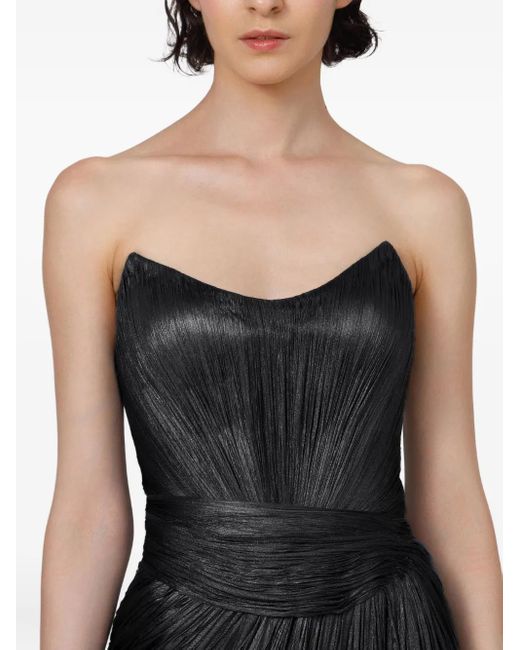 IRIS SERBAN Black Pleated-Bodice Dress