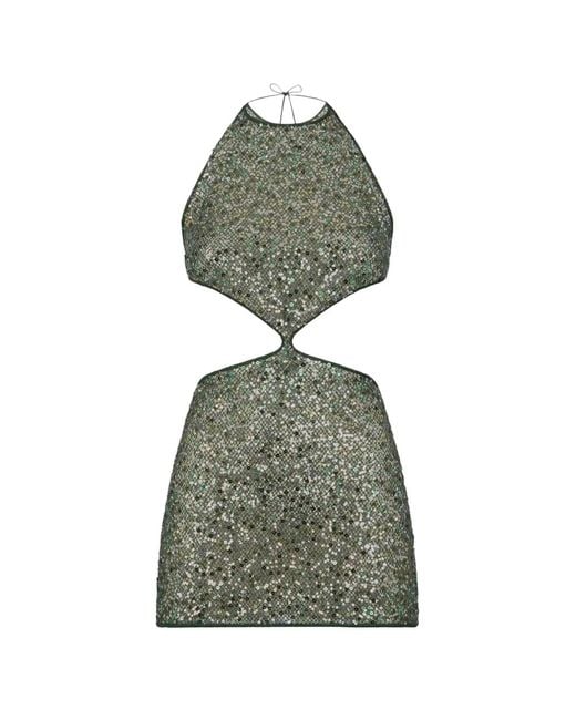 Oseree Green Robe Netquins À Découpes