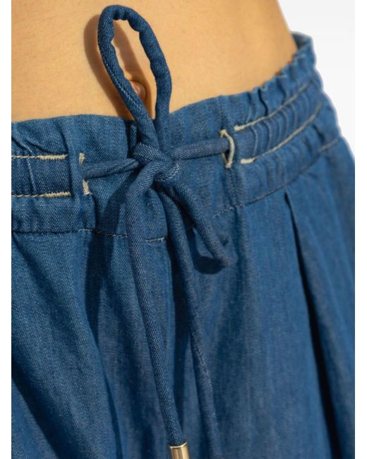 Pantalones anchos de talle alto Emporio Armani de color Blue