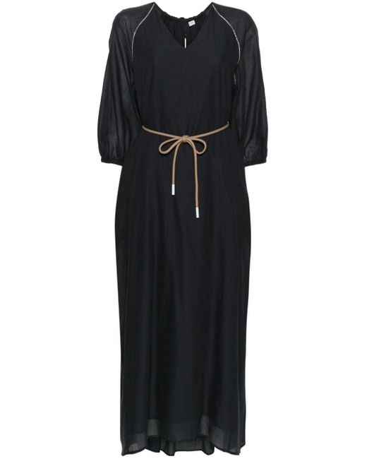 Peserico Maxi-jurk Met V-hals in het Black