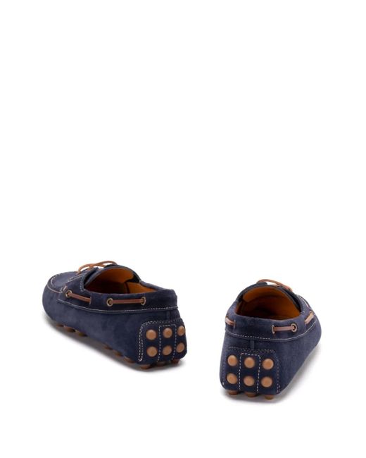 Tod's Blue Leather Boat Shoes for men