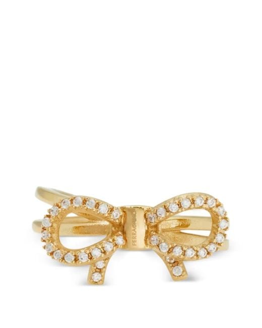 Ferragamo Metallic Vara Bow Ring (54 Mm)