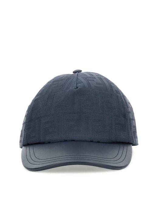 Fendi Blue Ff Jacquard Baseball Cap for men