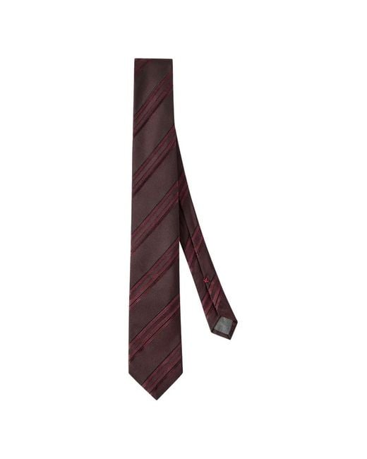 Brunello Cucinelli Purple Textured Striped Silk Tie for men