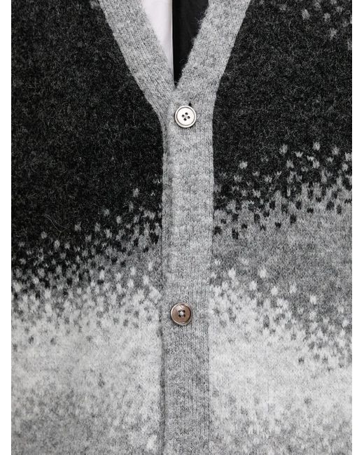 Desigual Gray Ombre Speckled Cardigan for men