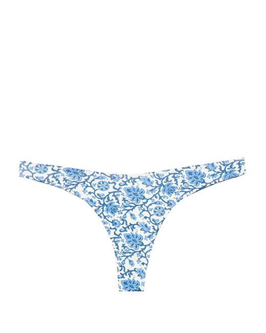 Mc2 Saint Barth Blue Naomi Ajrakh-print Bikini Bottoms