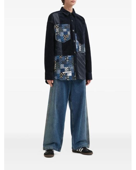 Musium Div. Blue Patchwork Shirt for men