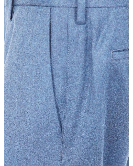 Paul Smith Blue Pressed-Crease Wool Trousers for men