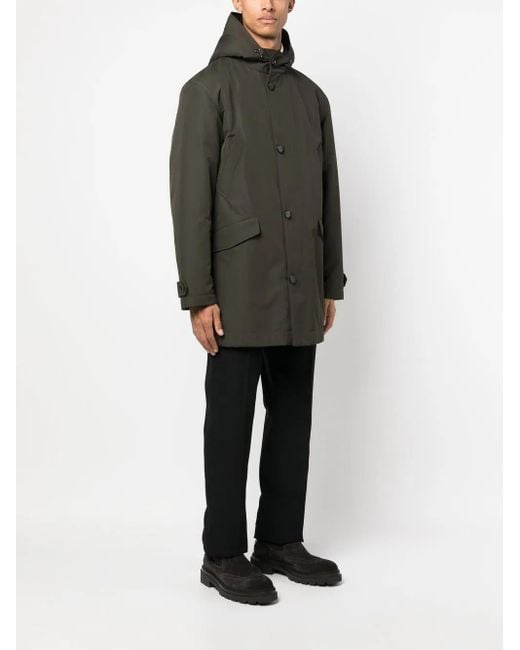 Liska Gray Button-Front Hooded Coat for men