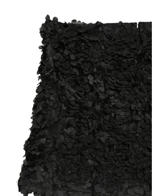 ..,merci Black Ruffled Top