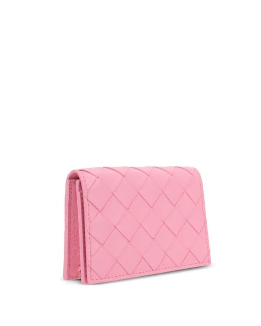Bottega Veneta イントレチャート カードケース Pink