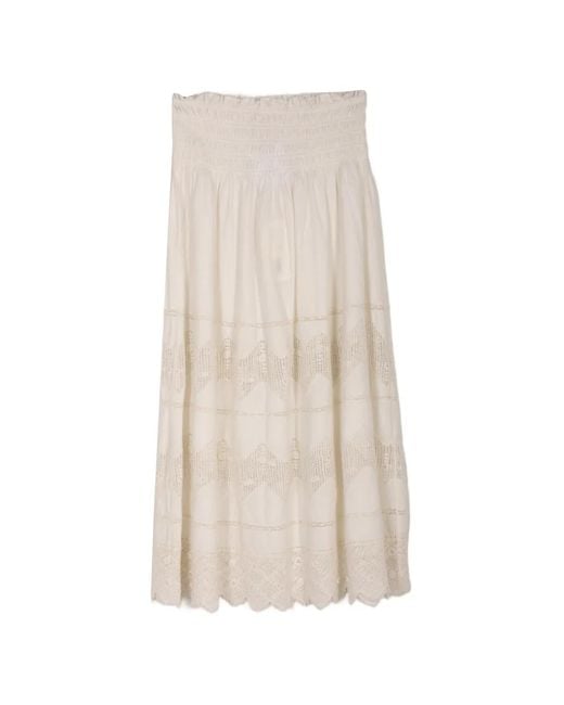 The Great White The Rosette Crochet-Knit Midi Skirt