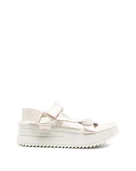 Pedro Garcia White Touch-Strap Platform Sandals