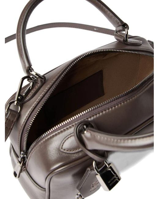 Brunello Cucinelli Brown Boston Explorer Top-Handle Padlock Bag