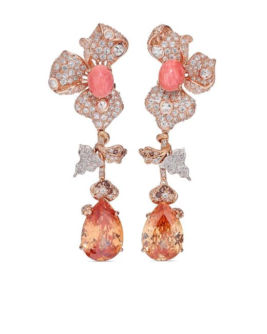 Anabela Chan Pink 18Kt Rose Vermeil Orchid Citrine And Diamond Earrings