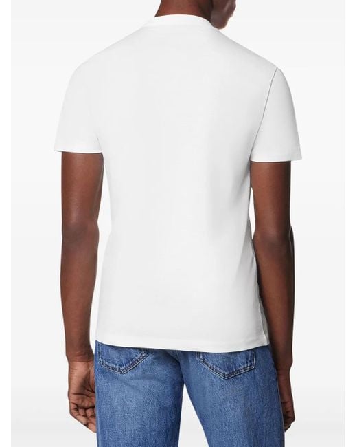 Versace White Graphic Print T-Shirt With Flame Motif for men