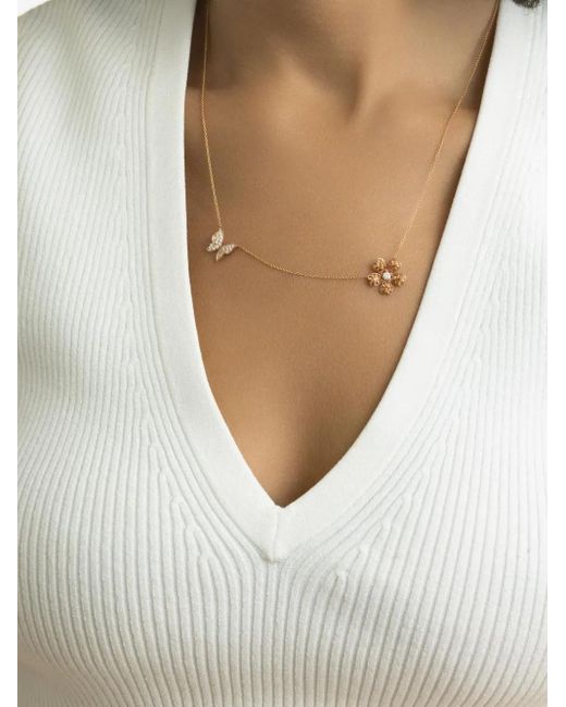 Lisa Nik White 18K Rose Sapphire Charm Necklace