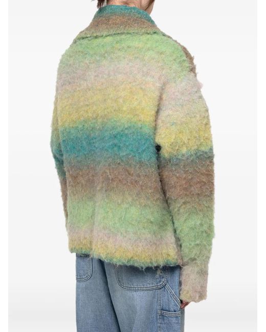 KAMIYA Green Shawl-Collar Knit Jacket for men