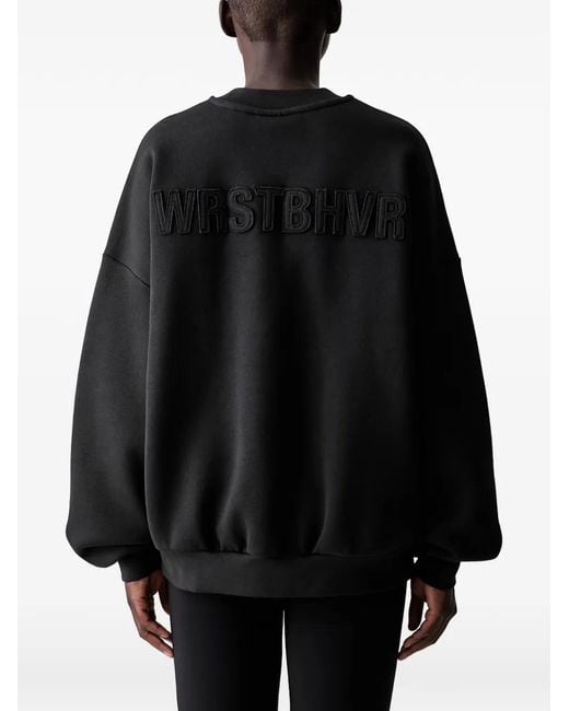 WRSTBHVR Black Verice Logo-Patch Sweatshirt