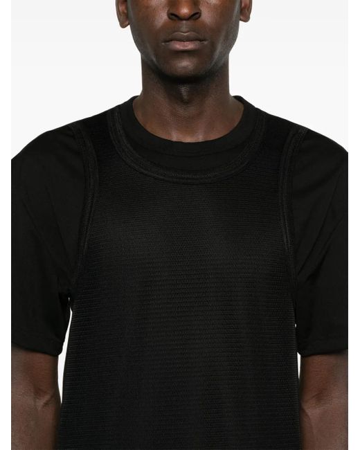 T-Shirt À Empiècements En Résille Comme des Garçons pour homme en coloris Black