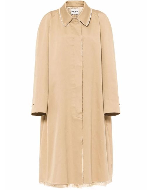 Miu Miu Natural Single-breasted Chino Coat
