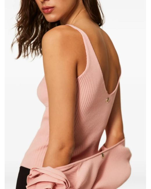 Twinset Pink Brooch Knit Top (Set Of Two)