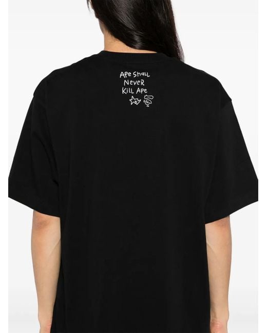 A Bathing Ape Black Hand Drawn Logo T-Shirt for men