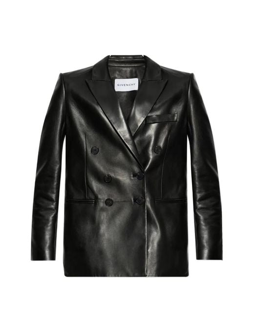 Givenchy Black Double-Breasted Leather Jacket
