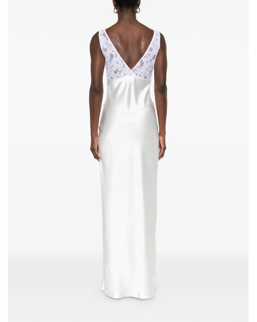 Atu Body Couture White Lace V-Neck Maxi Dress