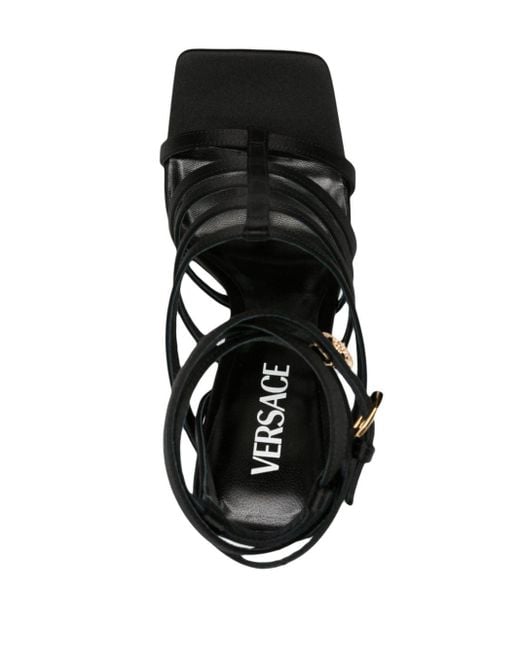 Sandales Lycia 110 mm en satin Versace en coloris Black