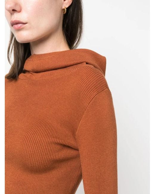 Live The Process Brown Dormer Balaclava Cropped Top