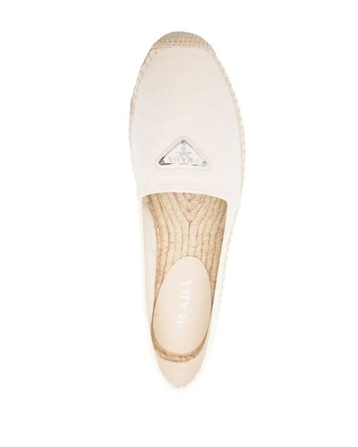 Prada Espadrilles Mit Emaille-Logo in Natural für Herren