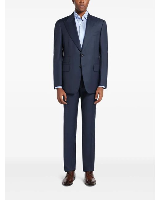 Tom Ford Blue Single-Breasted Suit for men