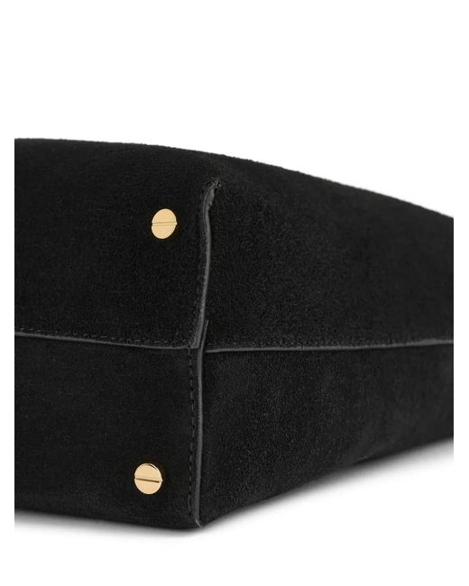 Totême  Black Medium Bevel Suede Shoulder Bag