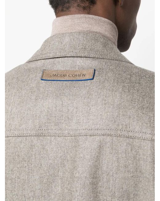 Jacob Cohen Gray Long-Sleeve Wool Shirt Jacket for men