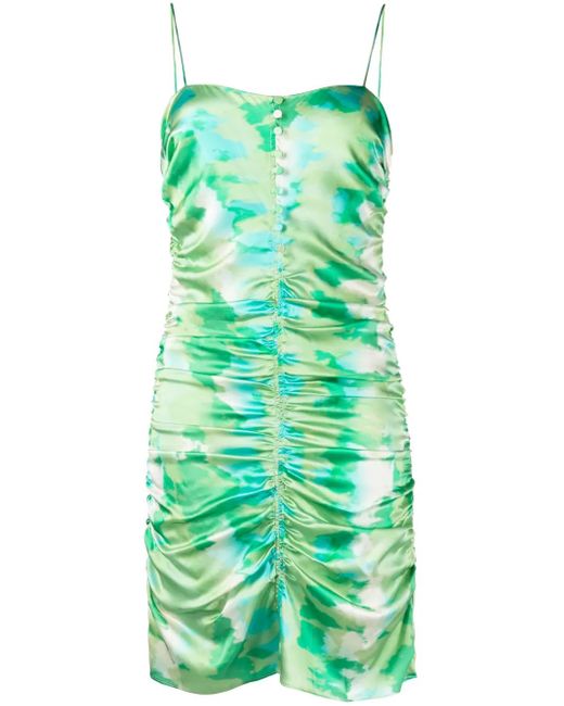 Ganni Midi-Jurk Met Ruches in het Green