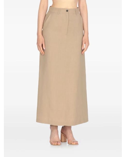 Antonelli Natural Slit-Pocket Maxi Skirt