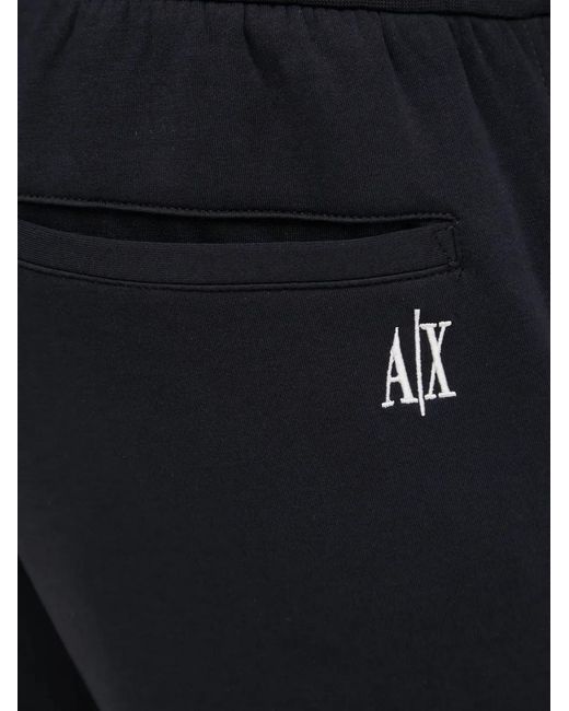 ARMANI EXCHANGE Blue Logo-Embroidered Track Pants for men