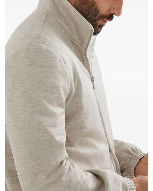 Brunello Cucinelli Jacke Mit Logo-Stickerei in White für Herren