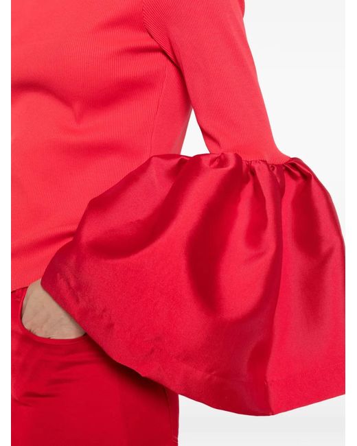 Marques'Almeida Flared-Cuff Mock-Neck Top
