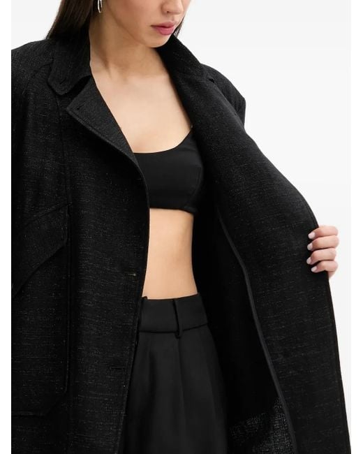 IRO Black Double-Breasted Lurex Overshirt