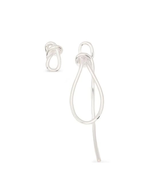 Completedworks White Thread Knot-Detail Earrings