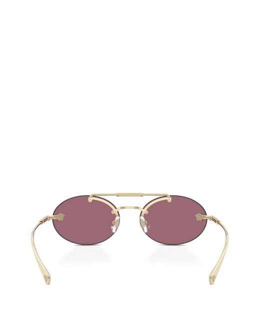 Versace Pink Medusa-Plaque Oval-Frame Sunglasses