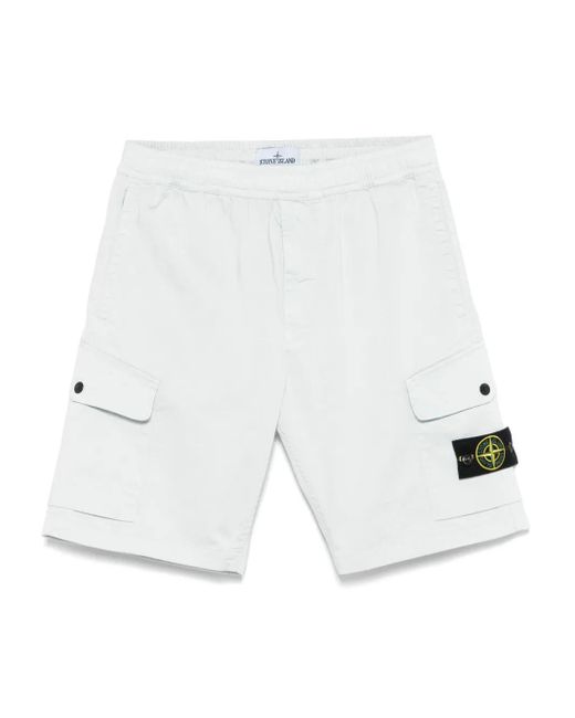 Stone Island Joggingshorts Aus Jersey in White für Herren