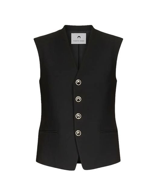 MARINE SERRE Black Tailored Sleeveless Jacket for men