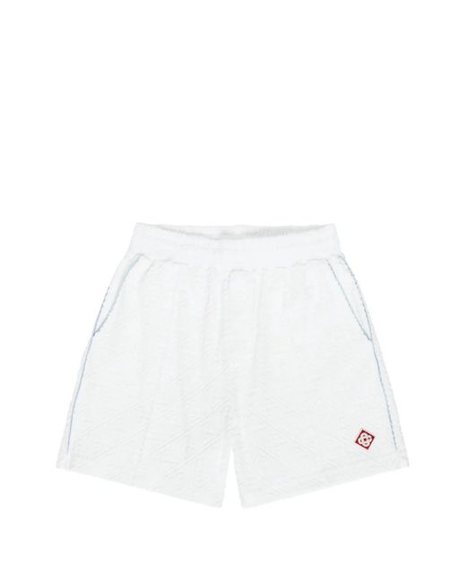 Casablanca White Short À Monogramme En Jacquard for men