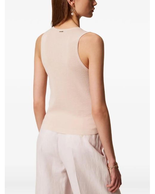 Twinset Natural Sequined Top