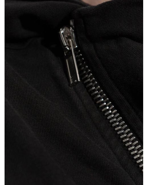 Rick Owens Black High-Neck Oversized Hoodie With Zip Closure for men